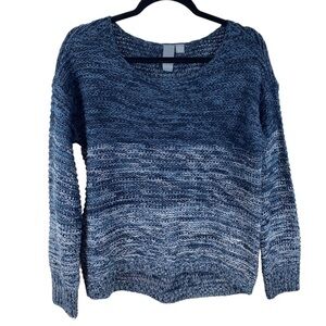 Anthropologie Quinn Blue/Gray High Low Open Knit Lightweight Sweater